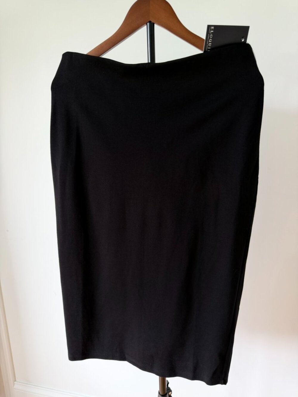 NWT ELOQUII BLACK STRETCH PONTE KNIT COLUMN PENCIL SKIRT (SIZE 14)